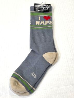 Gumball Poodle NWT "I Heart Naps" Athletic Crew Socks